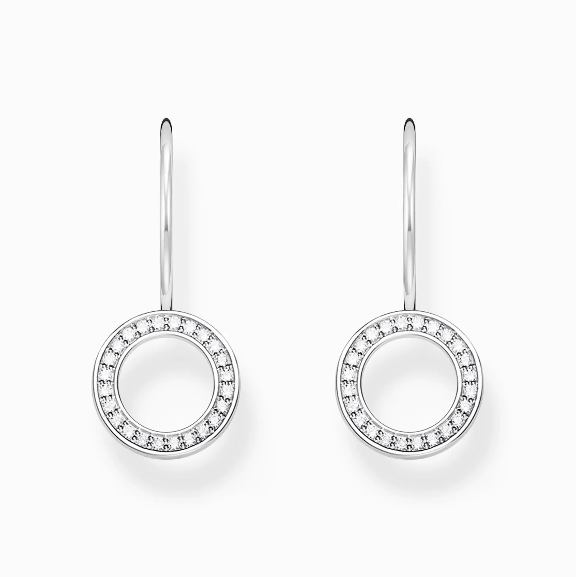 Flash Sale Ohrhänger in Kreisform mit weißen Steinen Silber Damen Ohrringe|925 Silber