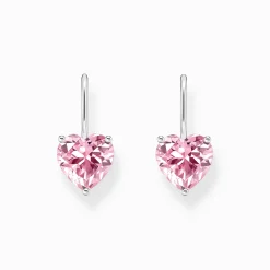 Sale Ohrhänger mit pinkfarbenem Zirkonia-Herz Silber Damen Ohrringe|925 Silber