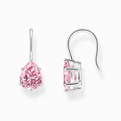 Discount Ohrhänger mit pinkfarbenem Zirkonia-Tropfen Silber Damen Ohrringe|925 Silber