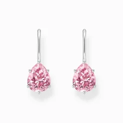 Discount Ohrhänger mit pinkfarbenem Zirkonia-Tropfen Silber Damen Ohrringe|925 Silber