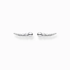 Discount Ohrringe Ear Climber Kugeln silber Damen Ohrstecker