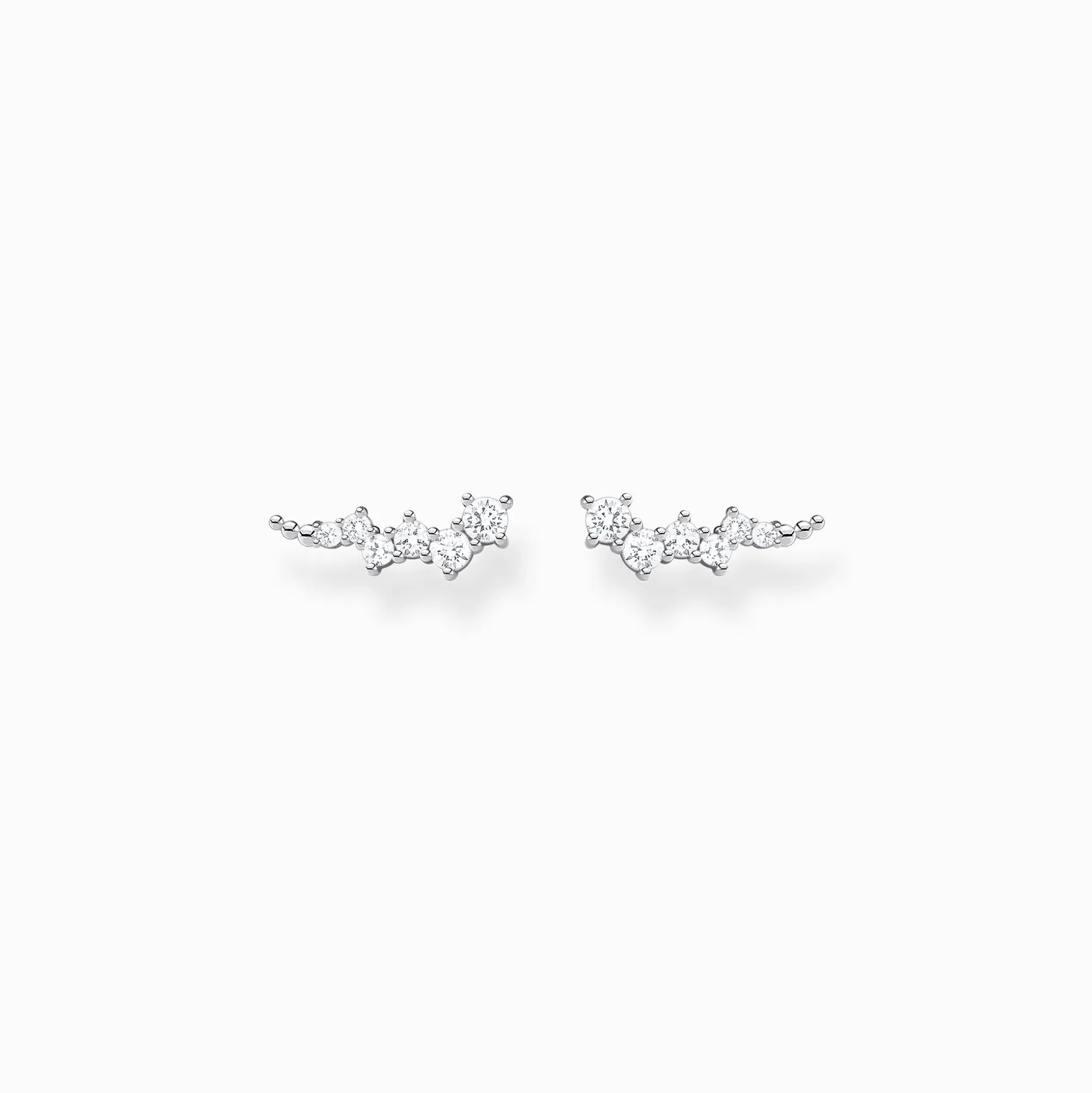 Online Ohrringe Ear Climber weiße Steine silber Damen Ohrstecker