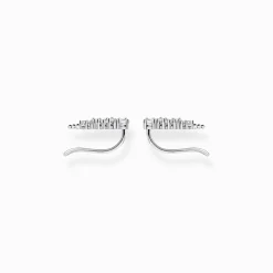 Online Ohrringe Ear Climber weiße Steine silber Damen Ohrstecker