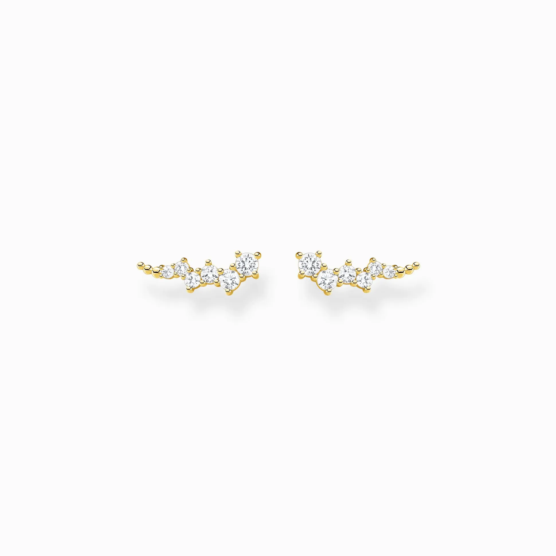 Flash Sale Ohrringe Ear Climber weiße Steine gold Damen Ohrstecker|18K Vergoldung - 925 Silber