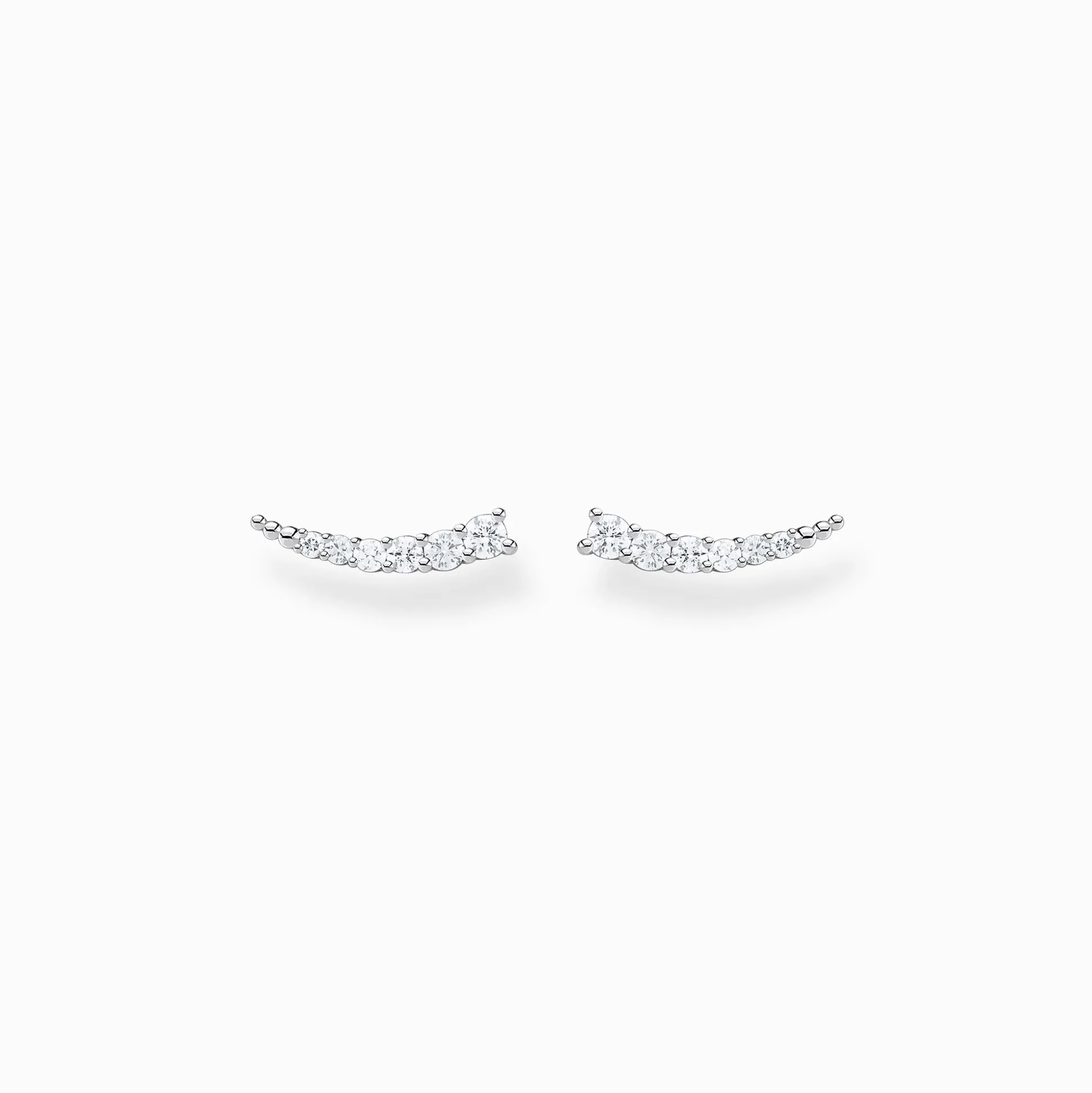 Clearance Ohrringe Ear Climber weiße Steine silber Damen Ohrstecker
