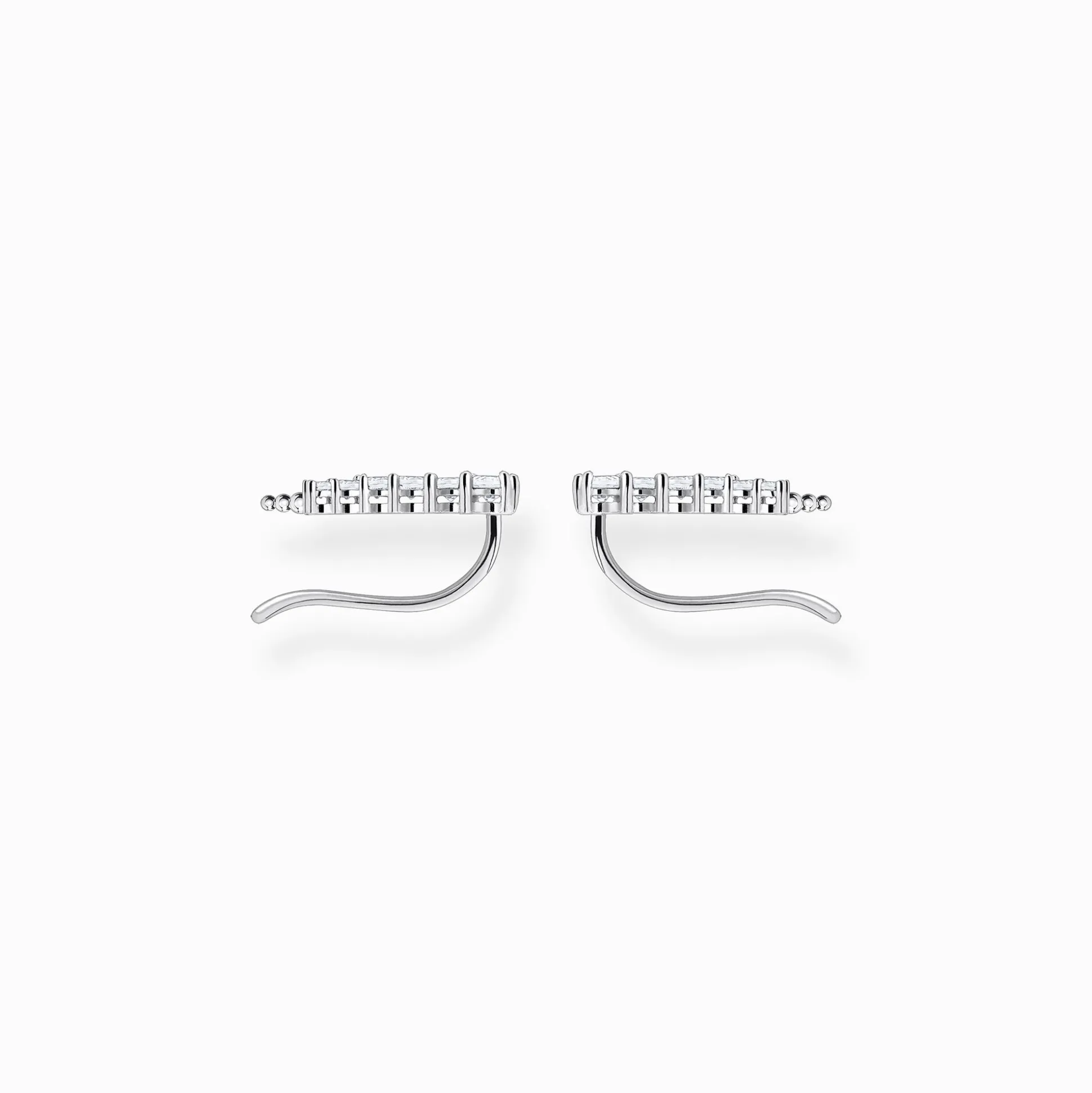 Clearance Ohrringe Ear Climber weiße Steine silber Damen Ohrstecker