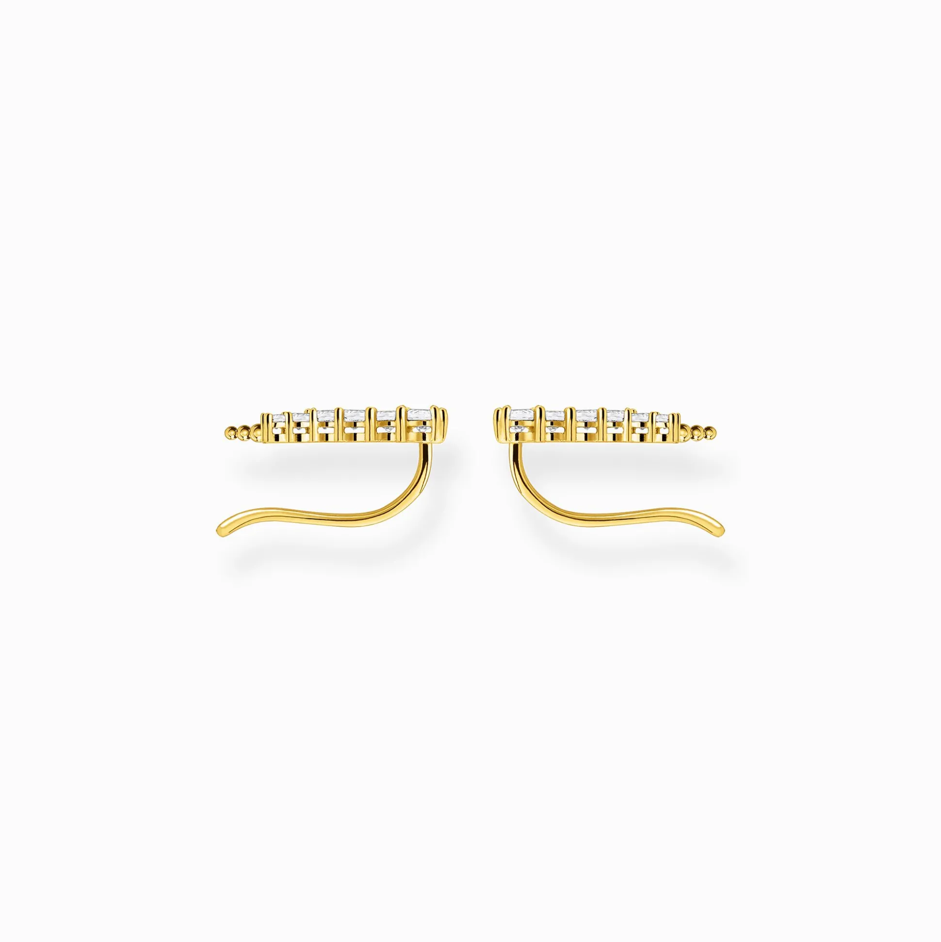 Flash Sale Ohrringe Ear Climber weiße Steine gold Damen Ohrstecker
