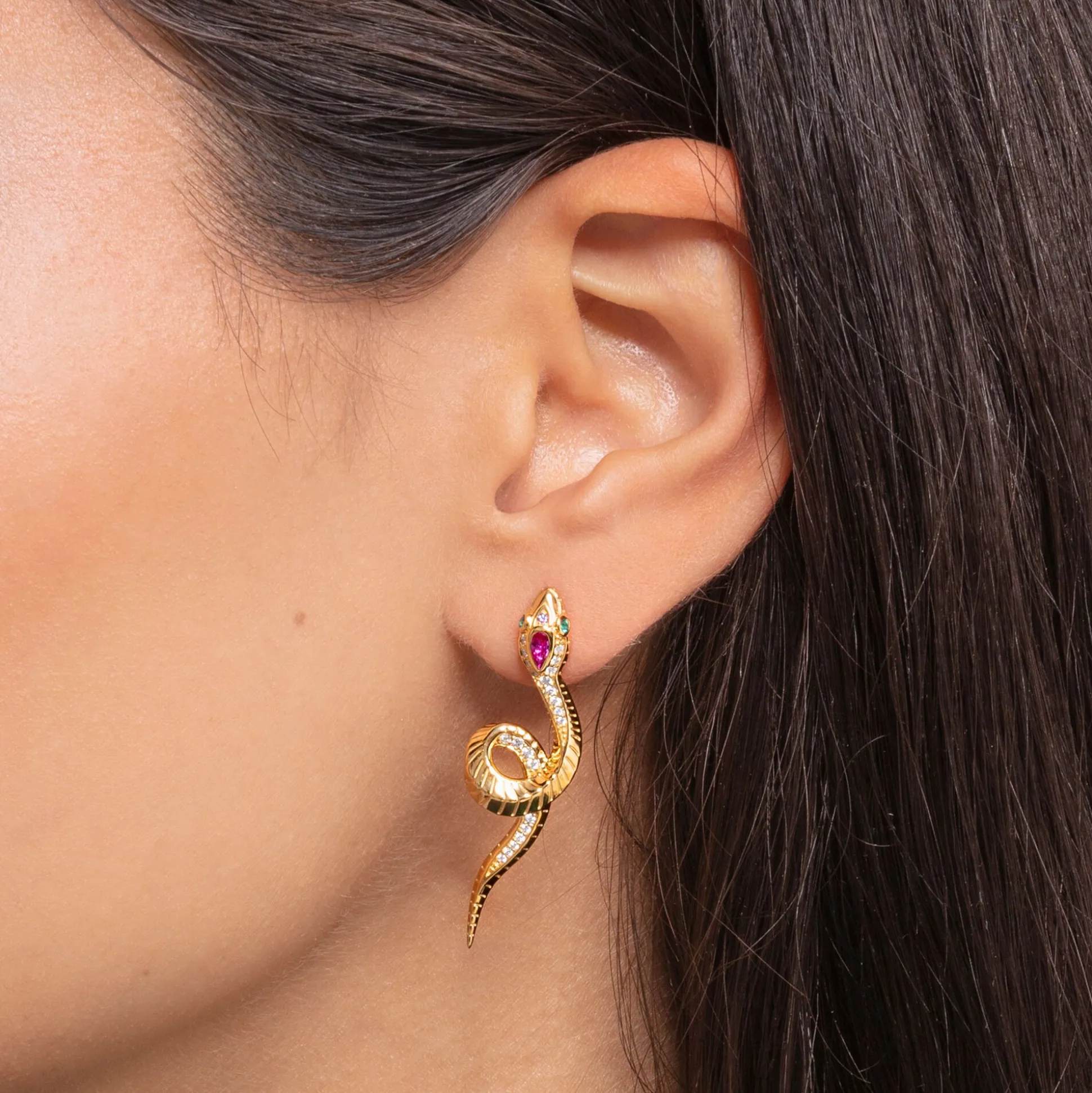 Cheap Ohrringe Schlange gold Damen Ohrringe