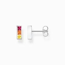 Hot Ohrstecker bunte Steine silber Damen Ohrstecker