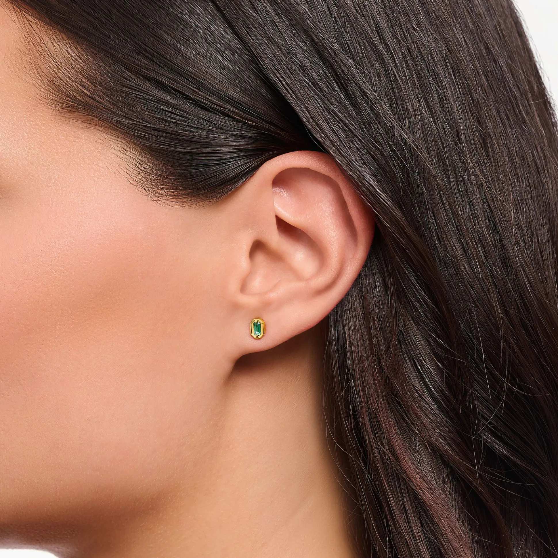 Clearance Ohrstecker Krokodilaugen mit smaragdgrünen Steinen vergoldet Damen Ohrstecker|18K Vergoldung - 925 Silber