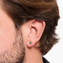 Clearance Ohrstecker Krokodilaugen mit smaragdgrünen Steinen vergoldet Damen Ohrstecker|18K Vergoldung - 925 Silber