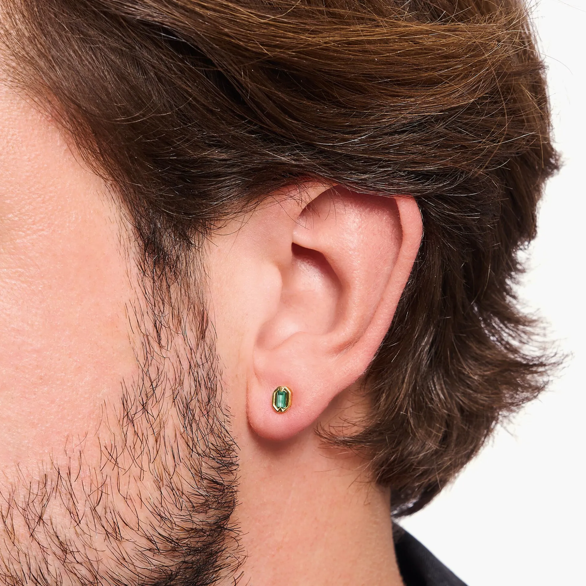 Clearance Ohrstecker Krokodilaugen mit smaragdgrünen Steinen vergoldet Damen Ohrstecker|18K Vergoldung - 925 Silber