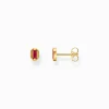 Flash Sale Ohrstecker Krokodilaugen mit roten Steinen vergoldet Damen Ohrstecker|18K Vergoldung - 925 Silber