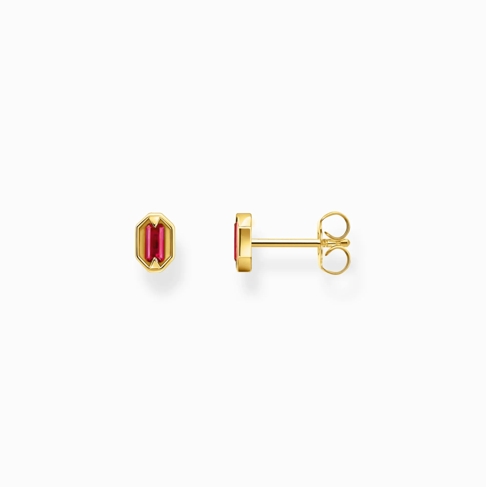 Flash Sale Ohrstecker Krokodilaugen mit roten Steinen vergoldet Damen Ohrstecker|18K Vergoldung - 925 Silber