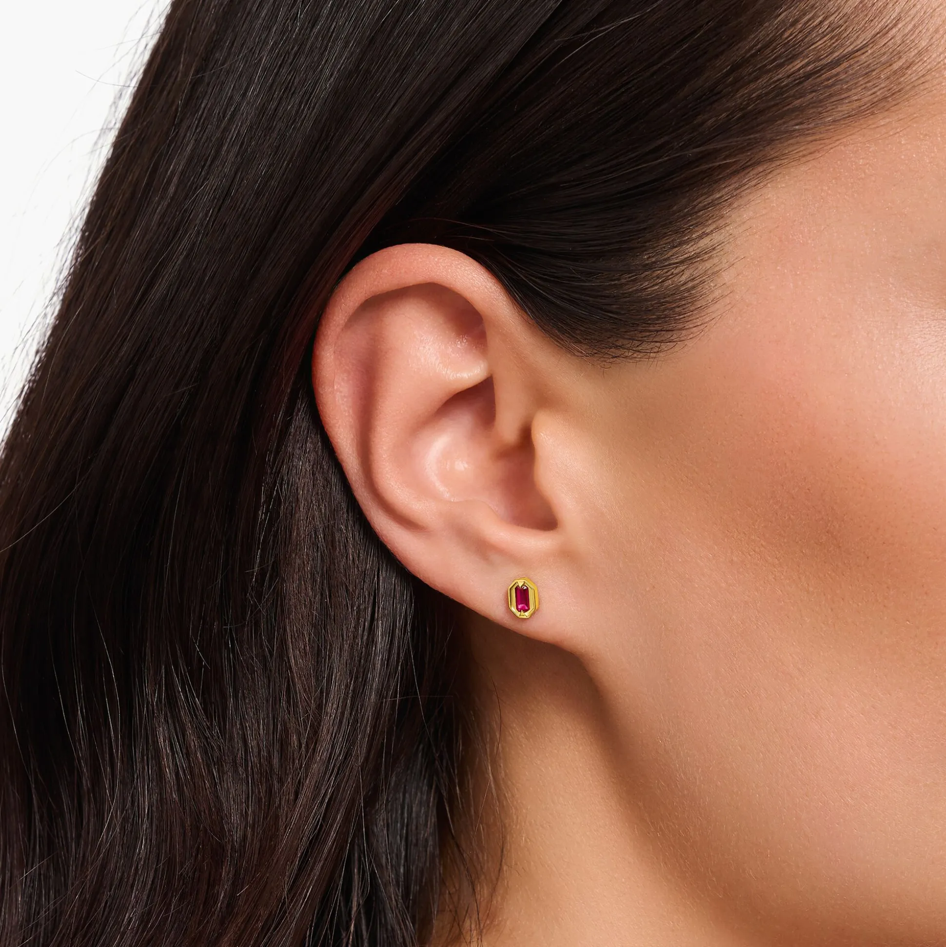 Flash Sale Ohrstecker Krokodilaugen mit roten Steinen vergoldet Damen Ohrstecker|18K Vergoldung - 925 Silber