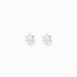Flash Sale Ohrstecker mit großem, weißem Stein vergoldet Damen Ohrstecker|18K Vergoldung - 925 Silber