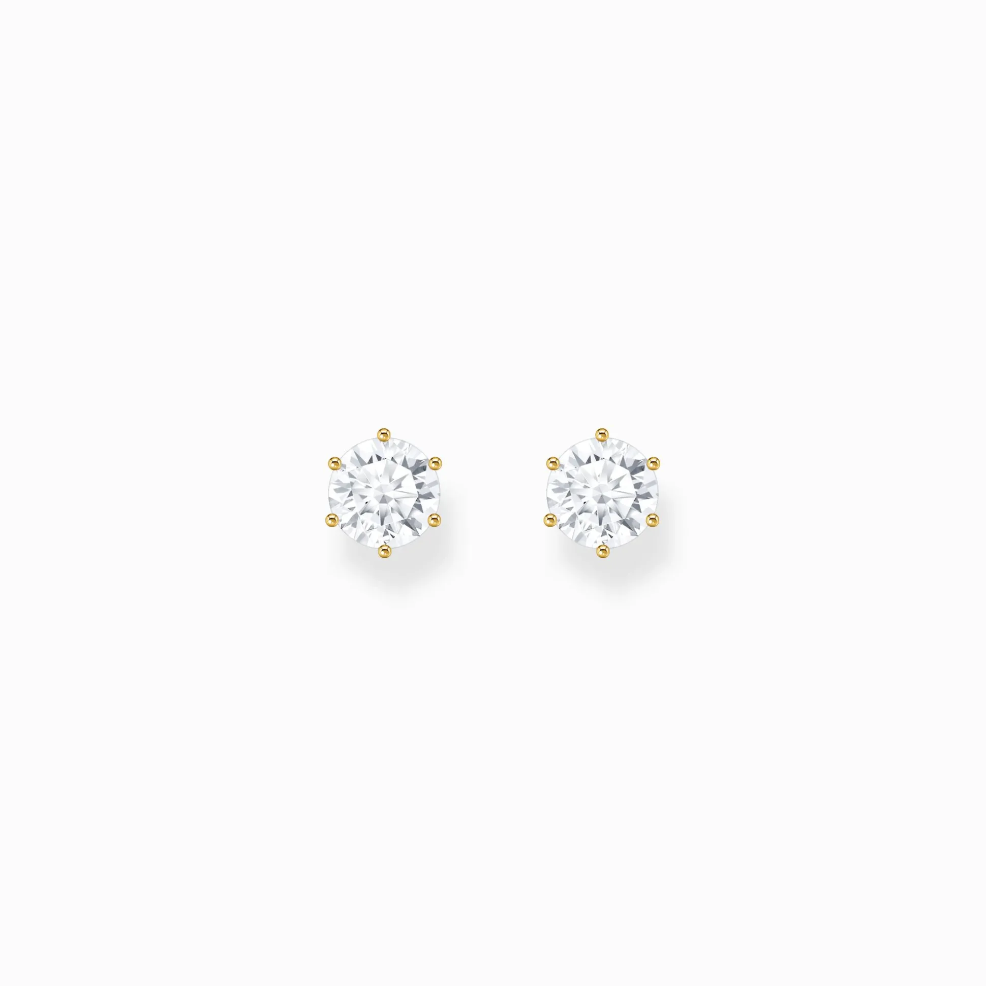 Flash Sale Ohrstecker mit großem, weißem Stein vergoldet Damen Ohrstecker|18K Vergoldung - 925 Silber