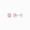 Hot Ohrstecker mit pinkem Stein Silber Damen Ohrstecker