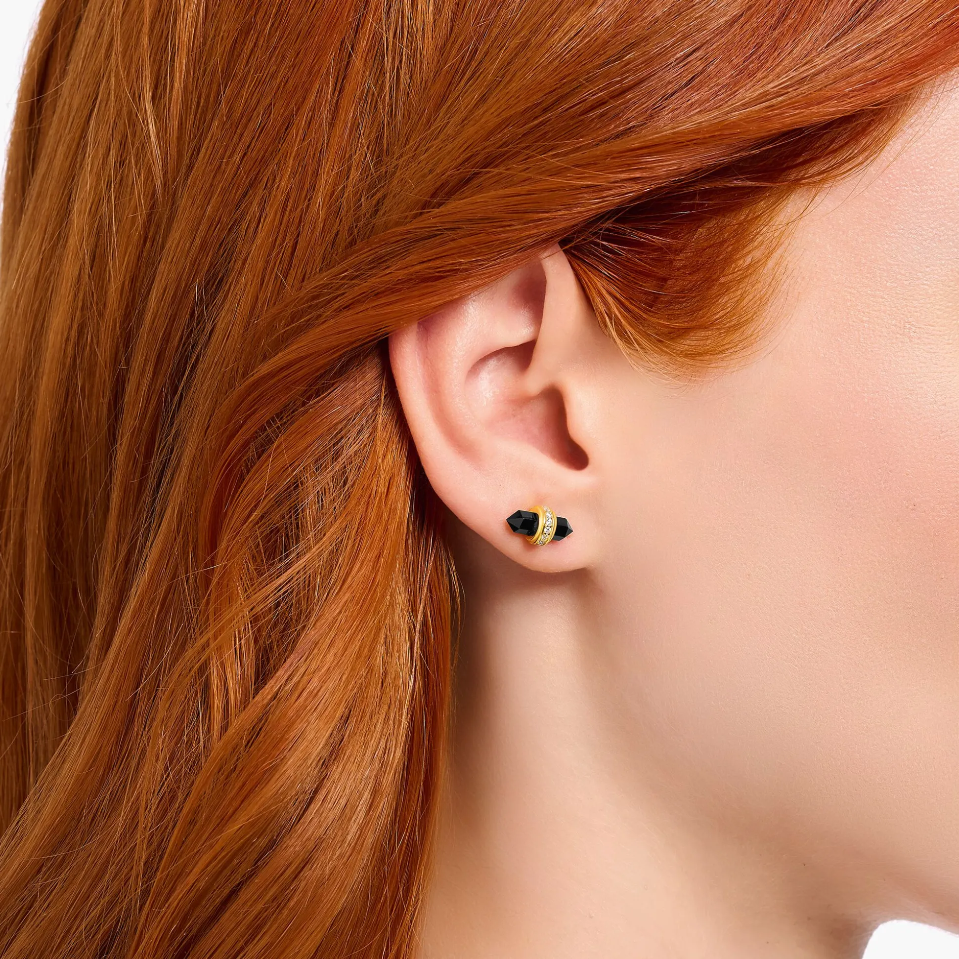 Best Sale Ohrstecker mit schwarzem Onyx Kristall Silber Damen Ohrstecker