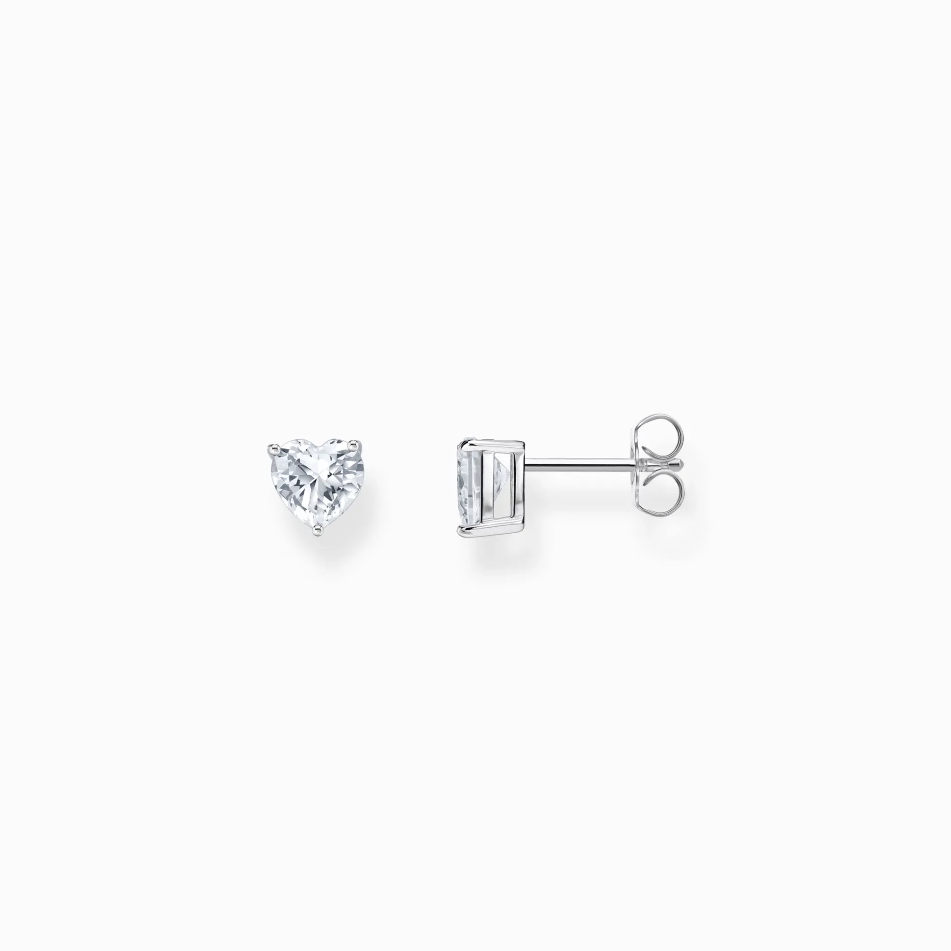 Hot Ohrstecker mit weißem Stein in Herzform Silber Damen Ohrstecker|925 Silber