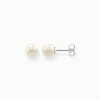 Cheap Ohrstecker Perle silber Damen Ohrstecker|Ohrringe