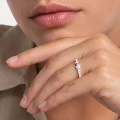 New Ring Infinity mit weißen Steinen silber Damen Ringe|925 Silber