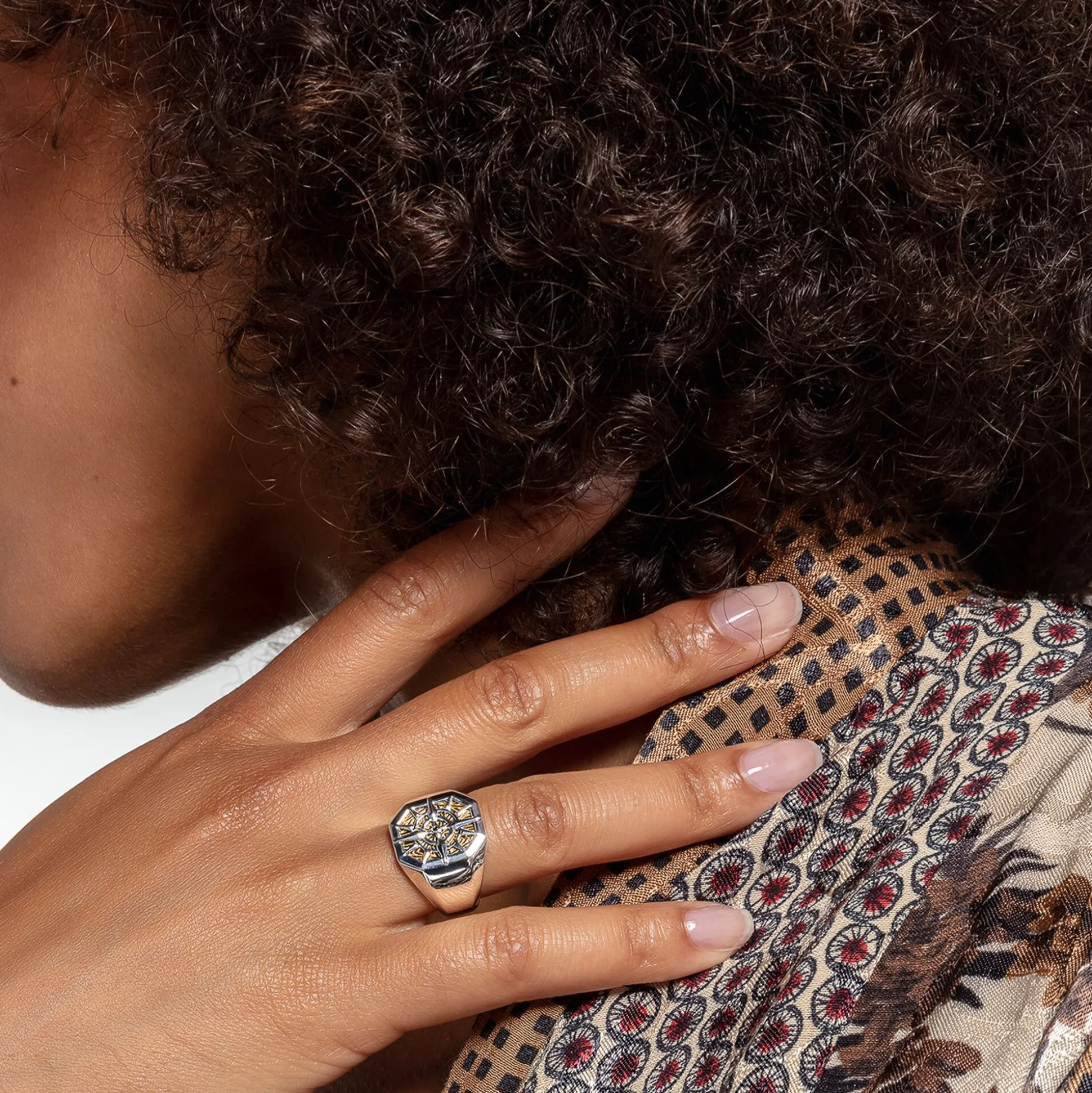Sale Ring Kompass gold Damen Ringe|18K Vergoldung - 925 Silber