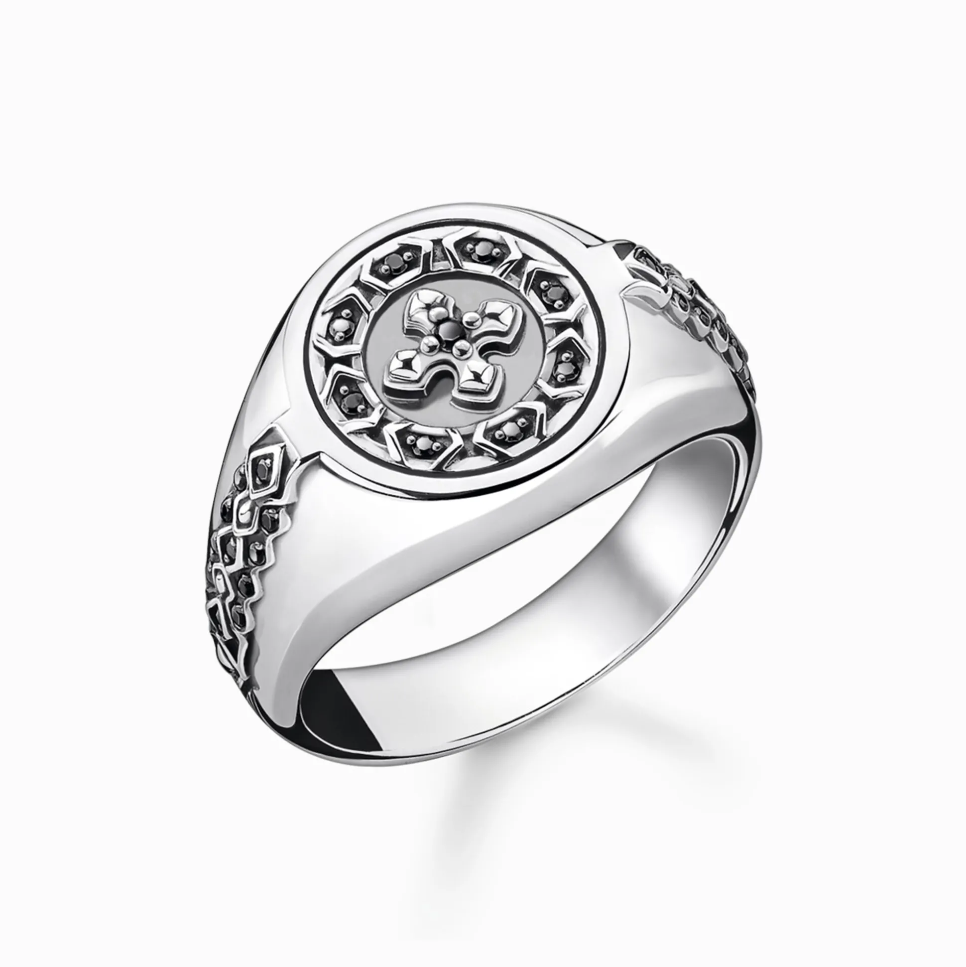 Online Ring Kreuz schwarze Steine Damen Ringe|Ringe