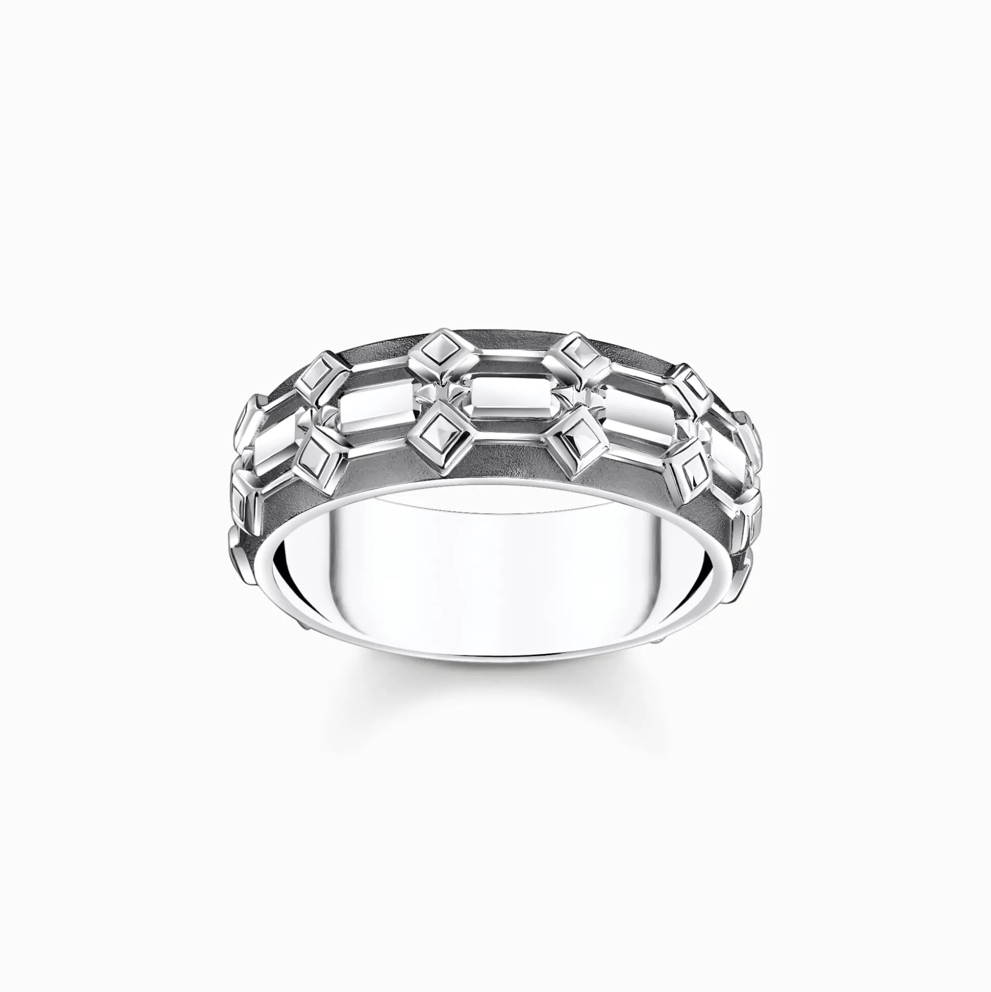 Clearance Ring Krokodilpanzer breit Silber geschwärzt Damen Ringe|Ringe