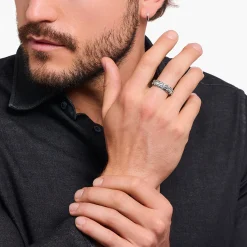 Clearance Ring Krokodilpanzer breit Silber geschwärzt Damen Ringe|Ringe