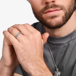 Online Ring Krokodilpanzer Silber geschwärzt Damen Ringe|Ringe
