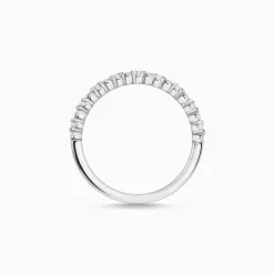 Fashion Ring Kugeln mit weißen Steinen silber Damen Ringe