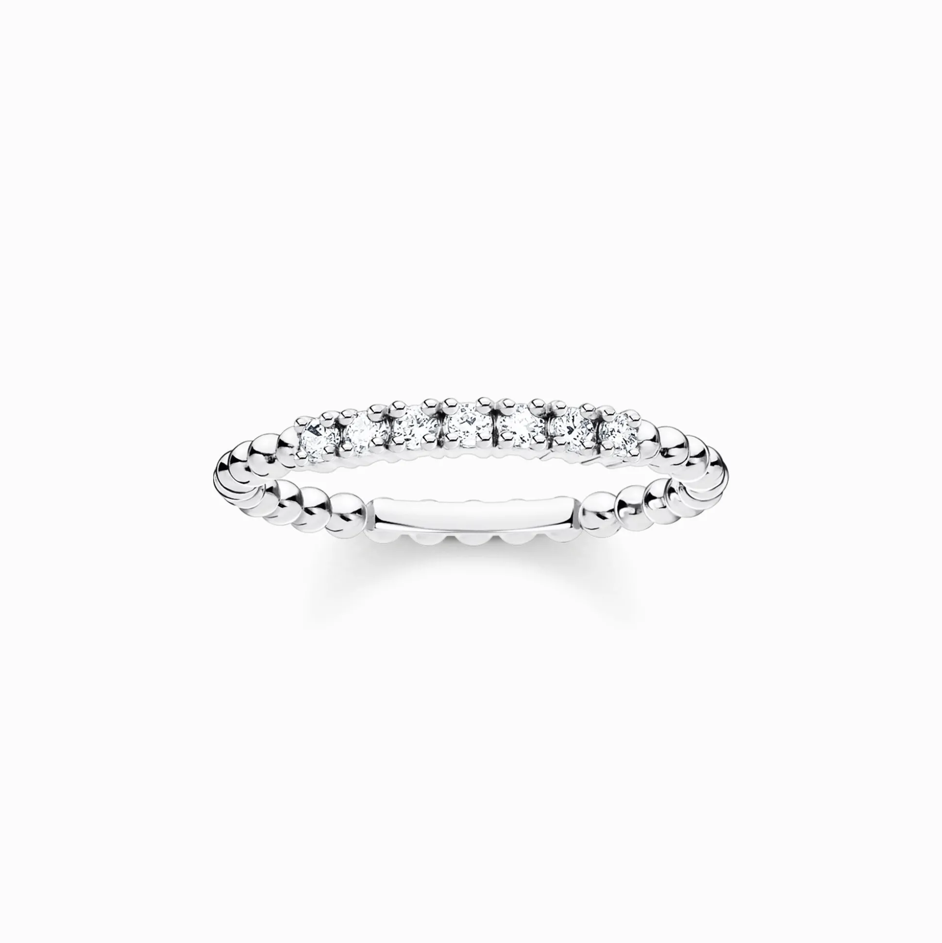 Shop Ring Kugeln mit weißen Steinen silber Damen Ringe