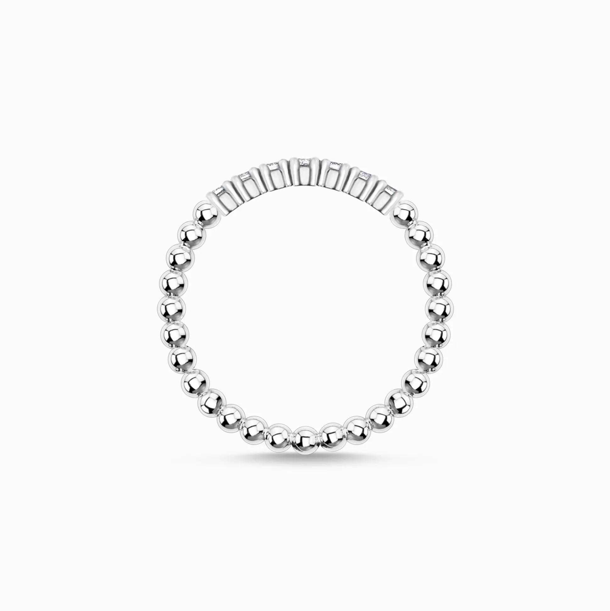 Shop Ring Kugeln mit weißen Steinen silber Damen Ringe