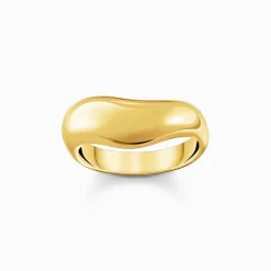 Sale Ring mit geschwungener Form vergoldet Damen Ringe|18K Vergoldung - 925 Silber