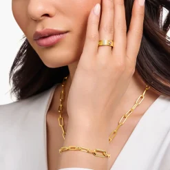 Hot Ring mit kosmischen Symbolen und bunten Steinen vergoldet Damen Ringe|18K Vergoldung - 925 Silber