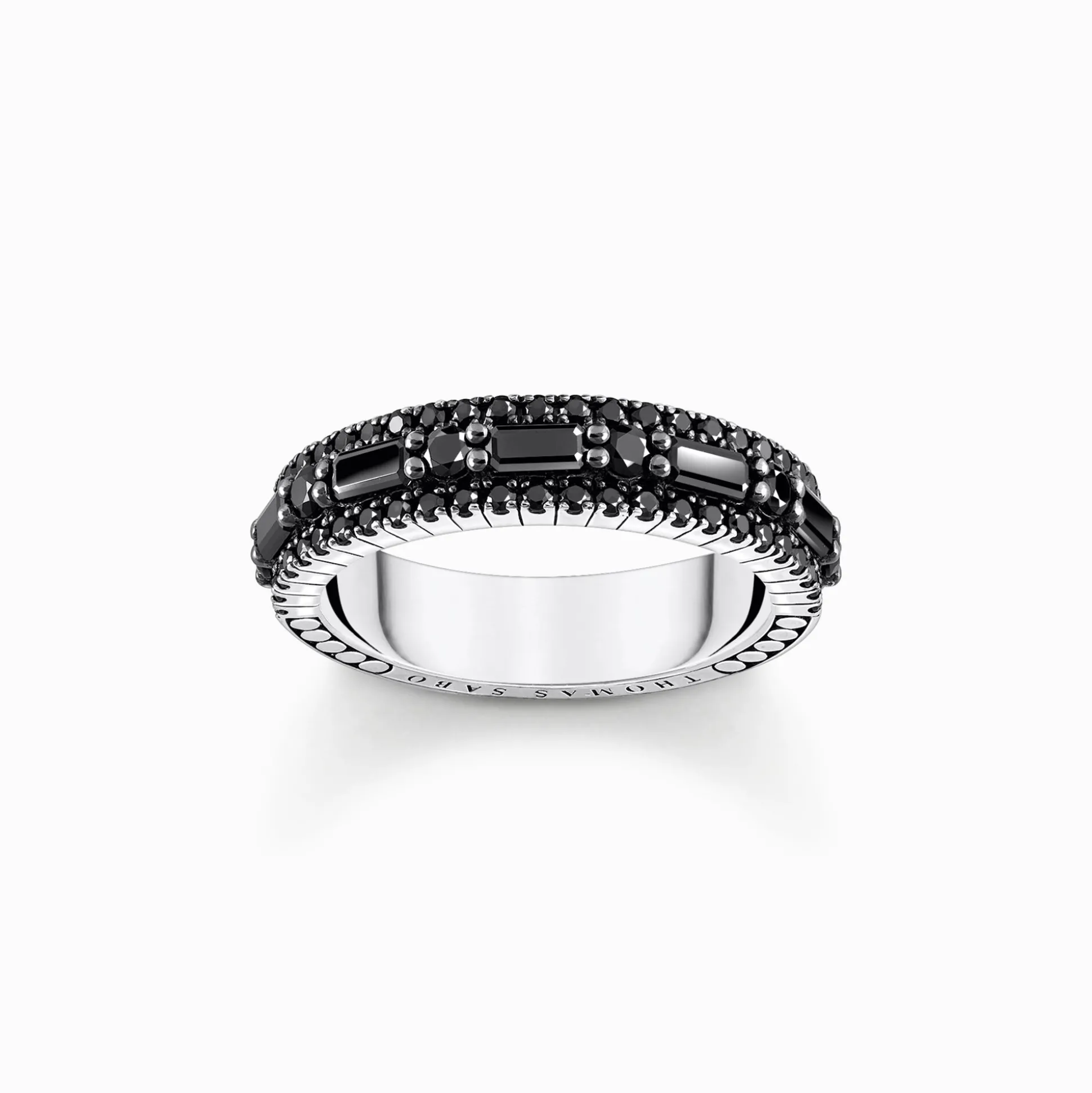 Sale Ring mit schwarzen Steinen Silber geschwärzt Damen Ringe|925 Silber
