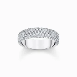 Store Ring mit weißem Zirkonia-Pavé Silber Damen Ringe|925 Silber