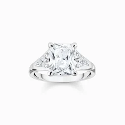 Cheap Ring mit weißen Steinen Silber Damen Ringe