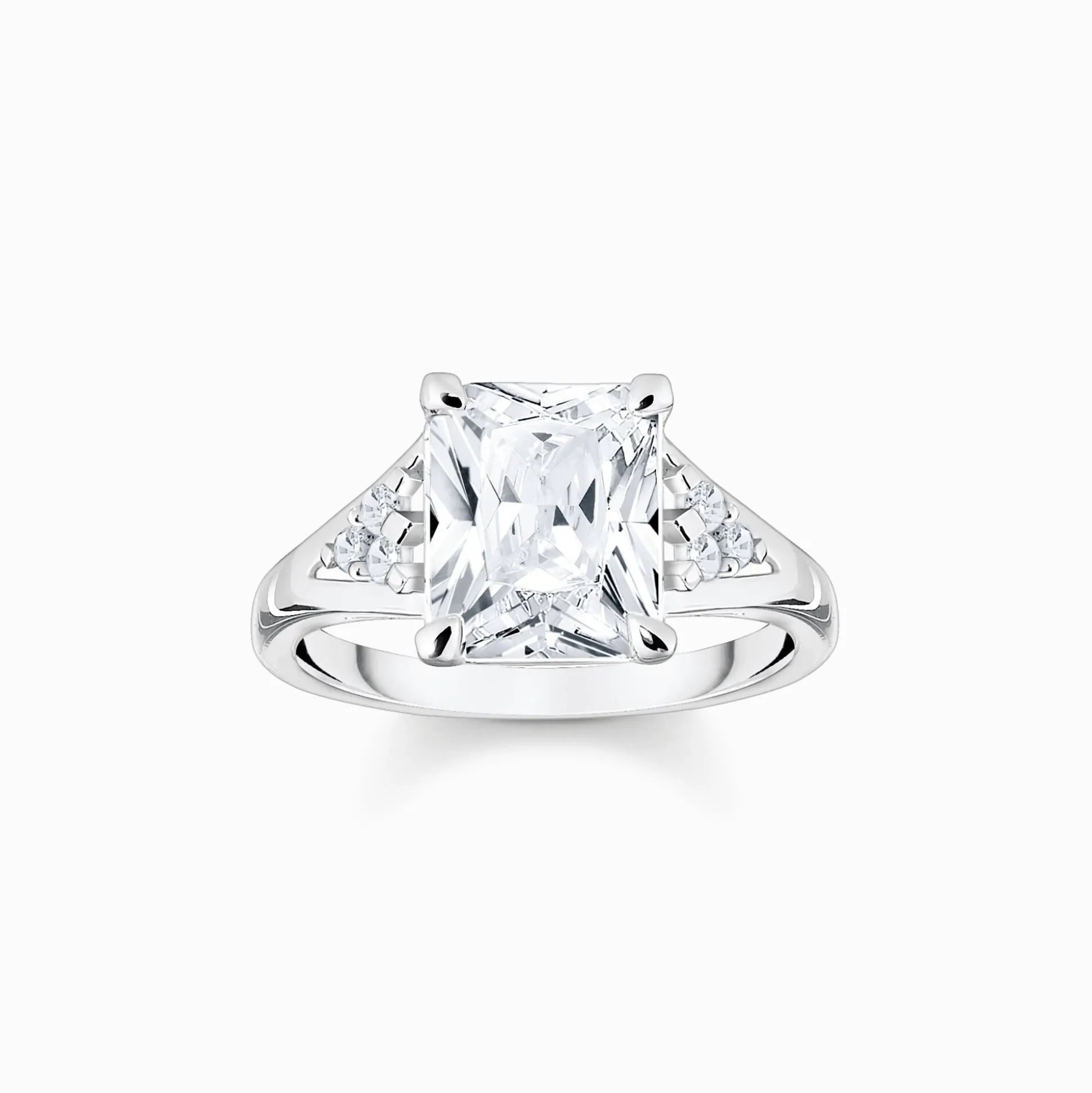 Cheap Ring mit weißen Steinen Silber Damen Ringe