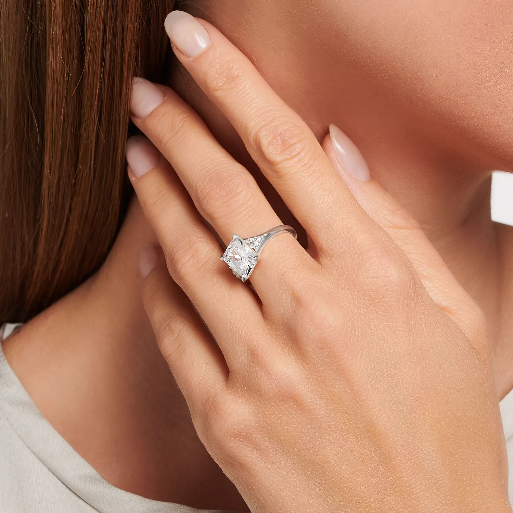 Cheap Ring mit weißen Steinen Silber Damen Ringe
