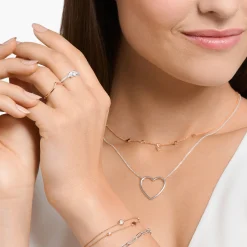 Cheap Ring Pavé weißer Stein silber Damen Ringe