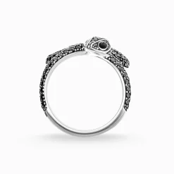 Online Ring schwarze Schlange Pavé Damen Ringe