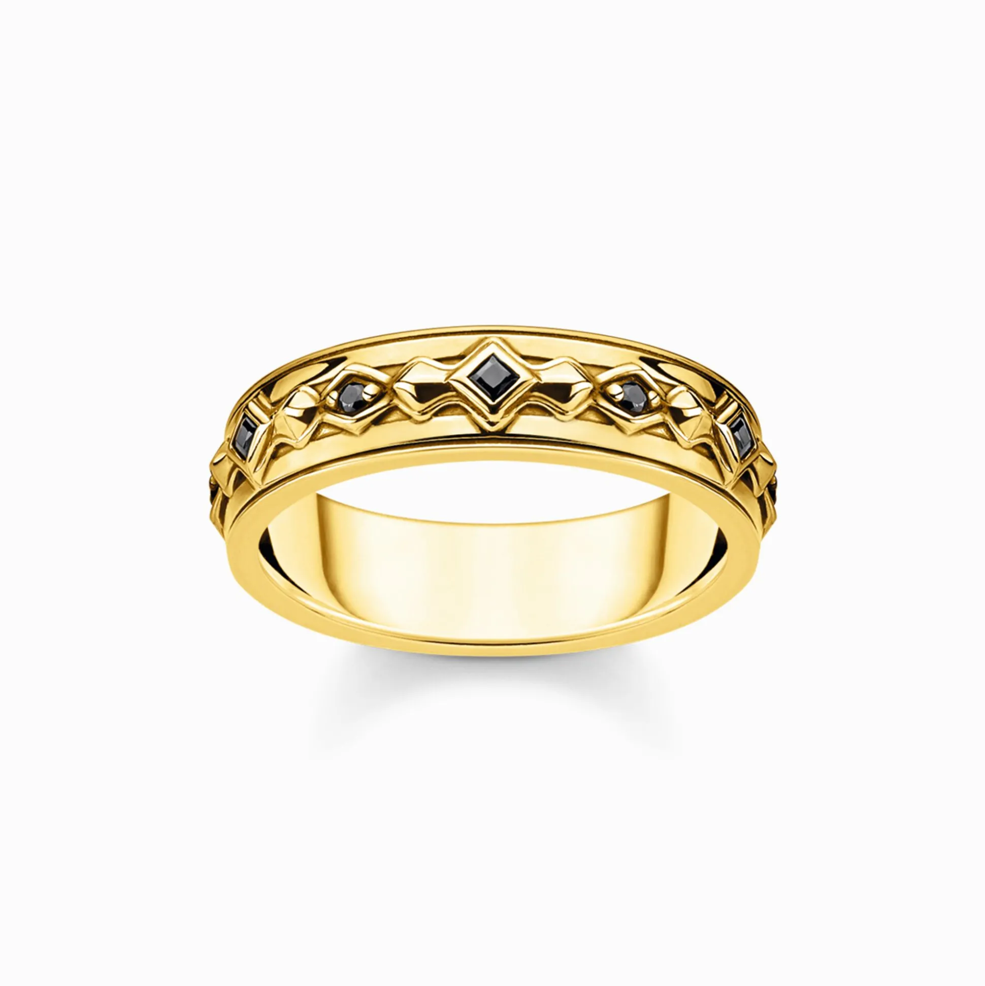 Clearance Ring schwarze Steine gold Damen Ringe|Ringe