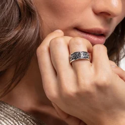 Clearance Ring Tiger Muster schwarz Damen Ringe|Ringe