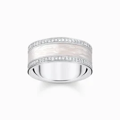 Clearance Ring weiß mit Steinen Silber Damen Ringe|925 Silber