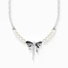 Flash Sale Schleifen-Kette mit Perlen Lovely Romance Silber Damen Halsketten|925 Silber
