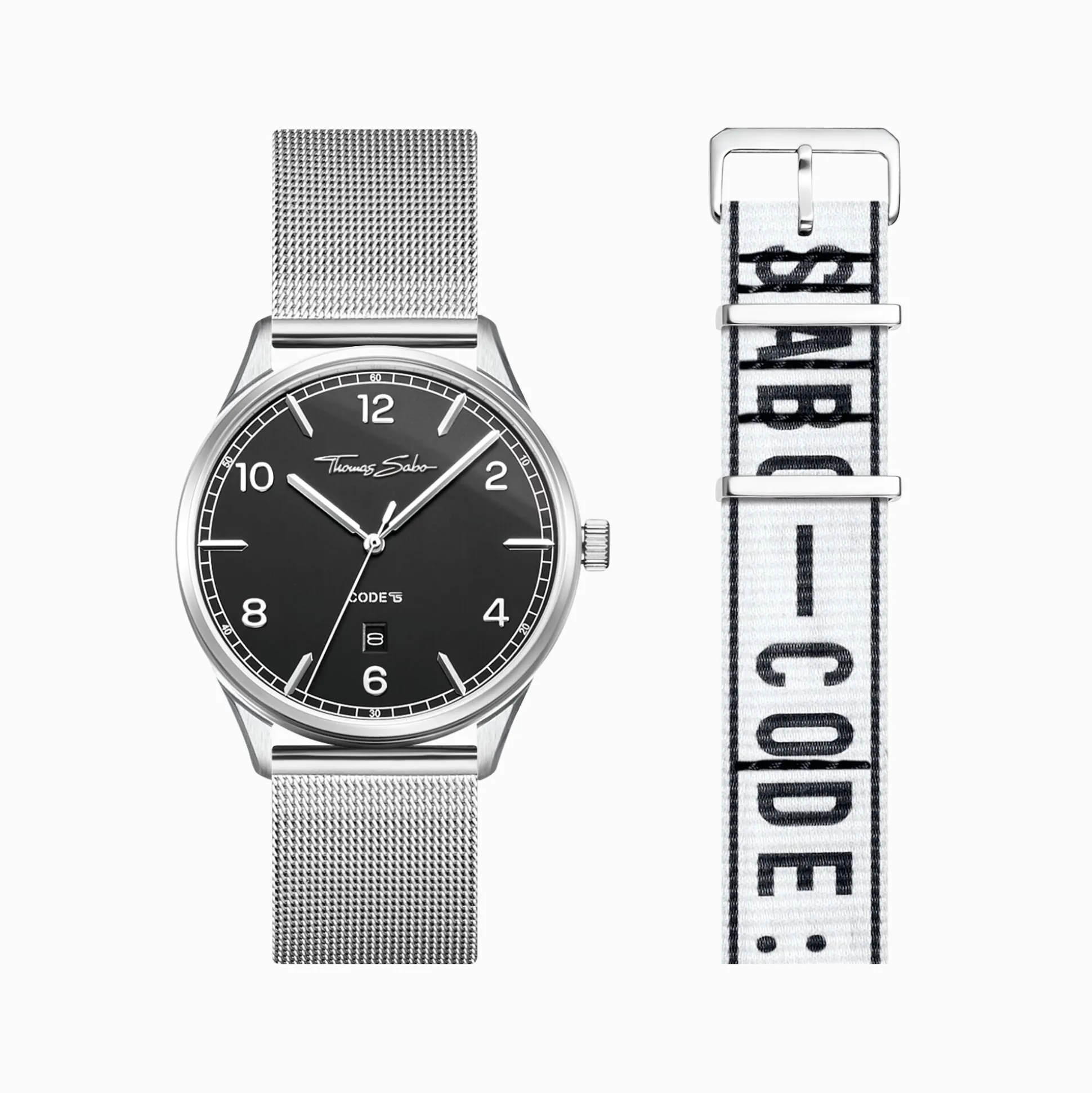Flash Sale Set Code TS schwarze Uhr und weißes Urban Armband Damen Uhren|Damenuhren