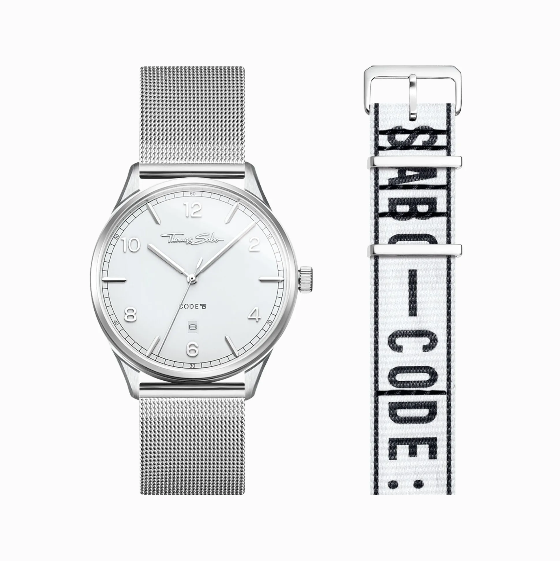 Fashion Set Code TS weiße Uhr und weißes Urban Armband Damen Uhren|Damenuhren
