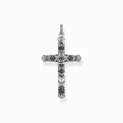 Best Sale Set Kette Maori Kreuz silber geschwärzt Herren Halsketten|925 Silber